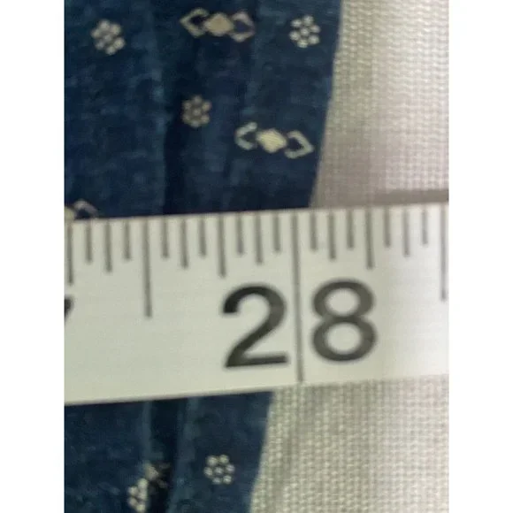 Lauren Ralph Lauren Women’s King Sleeve Ruffle Blouse 100% Cotton Navy Sz Small - Picture 6 of 9